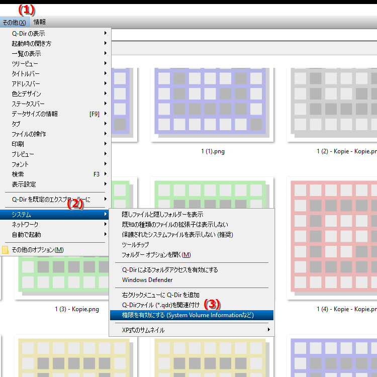 Windows で Quad File Explorer  Q Dir  のシステム権限を有効にするにはどうすればよいですか